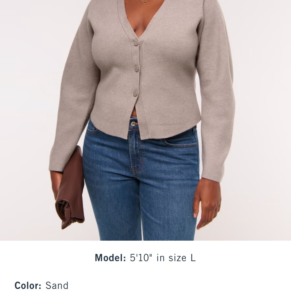 NWT : Abercrombie LuxeLoft Rounded Sleeve Cardigan in sold out mocha brown